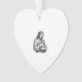 Oude Jezus met kat Gravure Grafisch_1 Ornament (voorkant)