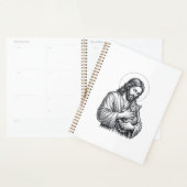 Oude Jezus met kat Gravure Grafisch_1 Planner (Display)