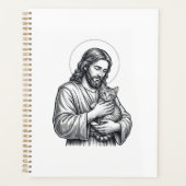 Oude Jezus met kat Gravure Grafisch_1 Planner (Voorkant)