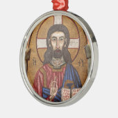 Oude Jezus Mozaïek Metalen Ornament (Links)