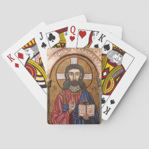 Oude Jezus Mozaïek Pokerkaarten