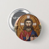Oude Jezus Mozaïek Ronde Button 5,7 Cm (Voorkant /achterkant)