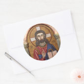 Oude Jezus Mozaïek Ronde Sticker (Envelop)