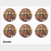 Oude Jezus Mozaïek Ronde Sticker (Vel)