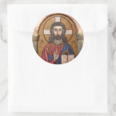 Oude Jezus Mozaïek Ronde Sticker (Tas)