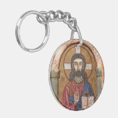 Oude Jezus Mozaïek Sleutelhanger (Voorkant Links)