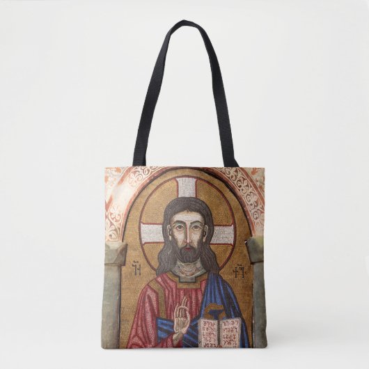 Oude Jezus Mozaïek Tote Bag (Voorkant)