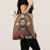 Oude Jezus Mozaïek Tote Bag (Dichtbij)