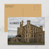 Oude Joliet-gevangenis Joliet Illinois Briefkaart (Voorkant / Achterkant)