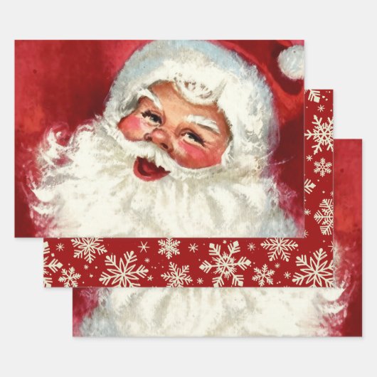 Oude Jolly Close-up van Sinterklaas Inpakpapier Vel (Set)