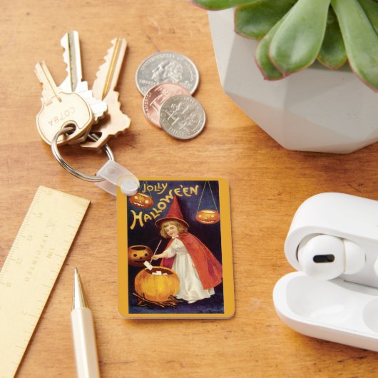 Oude Jolly Halloween Heks van Ellen Clapsaddle Sleutelhanger (Bureau)
