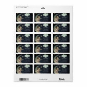 Oude jonge engel op maan Personaliseer adres Etiket (Full Sheet)