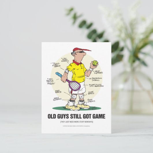 Oude jongens hebben nog steeds zin briefkaart (Staand voorkant)