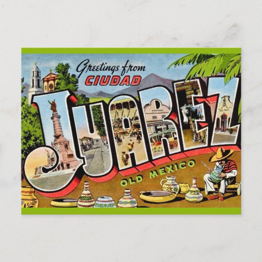 Oude Juarez Mexico Groeten Ansichtkaart Briefkaart (Voorkant)
