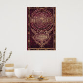 Oude Jules Vern "Steampunk" Cover Art Poster (Keuken)