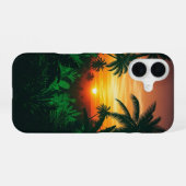 Oude jungle zonsondergang iPhone 16 hoesje (Achterkant horizontaal)