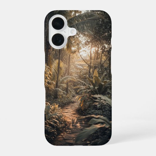 Oude junglepad iPhone 16 hoesje (Achterkant)