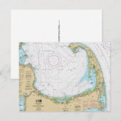 Oude Kaap Cod Bay Nautische Kaart (Voorkant / Achterkant)