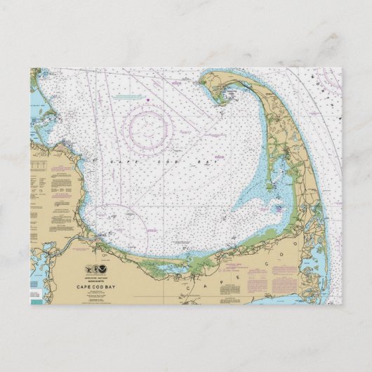 Oude Kaap Cod Bay Nautische Kaart (Voorkant)