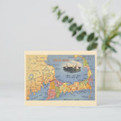 Oude Kaap Cod Massachusetts Kaart (Staand voorkant)