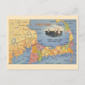 Oude Kaap Cod Massachusetts Kaart (Voorkant)