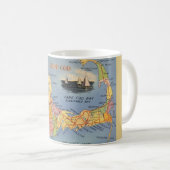 Oude Kaap Cod Massachusetts Kaart Koffiemok (Voorkant rechts)