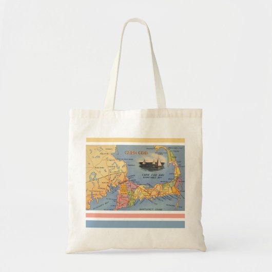 Oude Kaap Cod Massachusetts kaart Tote Bag (Voorkant)
