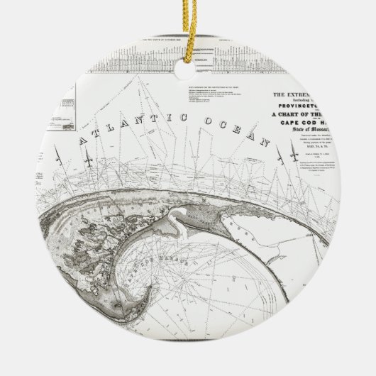 Oude Kaapskaart Provincetown Keramisch Ornament (Voorkant)
