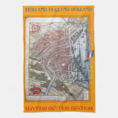 Oude kaart Amsterdam Holland Theedoek (Verticaal)