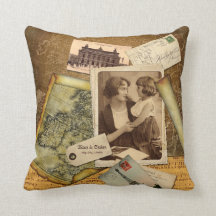 Oude Kaart Ansichtkaart Papier Collage Vintage Fot