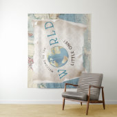 Oude kaart baby shower achtergrond wandkleed (In situ)