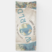 Oude Kaart Baby Shower Spandoeken (Verticaal)