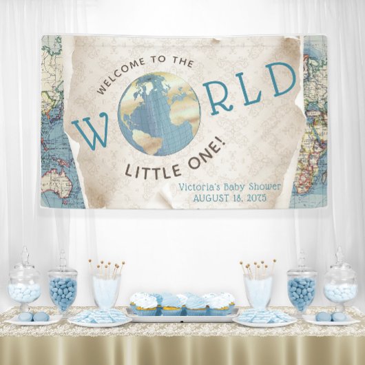 Oude Kaart Baby Shower Spandoeken