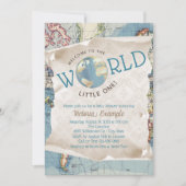 Oude Kaart Baby Shower Uitnodigingen (Voorkant)