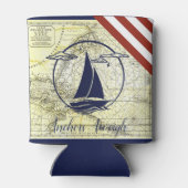 Oude kaart/boot/silhouet/ankers gewicht blikjeskoeler (Achterkant)