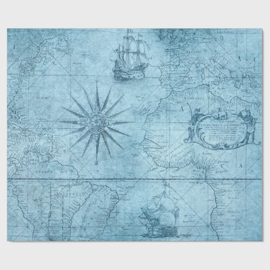 Oude kaart. cadeaupapier (Vlak)