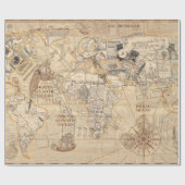 oude kaart cadeaupapier (Vlak)