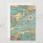 Oude kaart hot air balloon feest uitnodiging (Achterkant)