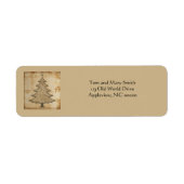 Oude kaart kerstboom etiket (Voorkant)