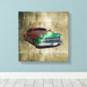 Oude kaart met vlokafwerking canvas afdruk (Insitu (Houten vloer))