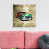Oude kaart met vlokafwerking canvas afdruk (Insitu (Woonkamer))