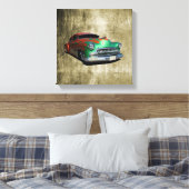 Oude kaart met vlokafwerking canvas afdruk (Insitu (Slaapkamer))