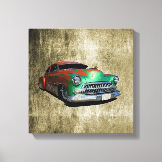 Oude kaart met vlokafwerking canvas afdruk (Voorkant)