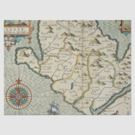 Oude Kaart Reeks 1 Ontwerp 16 Tissuepapier