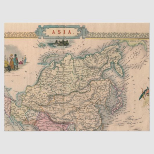 Oude Kaart Reeks 1 Ontwerp 1 Tissuepapier (Voorkant)