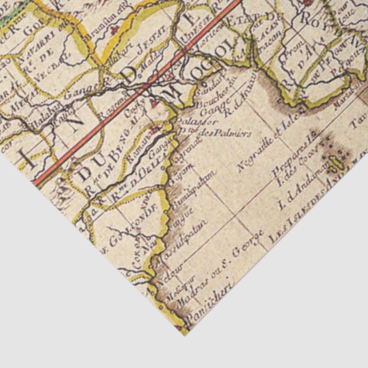 Oude Kaart Reeks 1 Ontwerp 3 Tissuepapier (Detail)