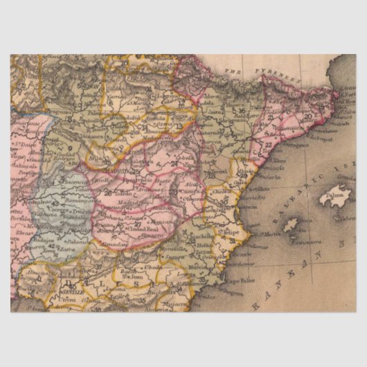 Oude Kaart Reeks 1 Ontwerp 4 Tissuepapier (Voorkant)