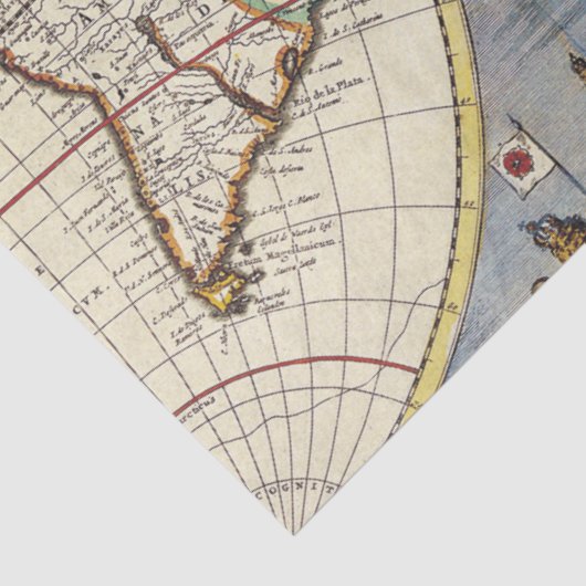 Oude Kaart Reeks 1 Ontwerp 5 Tissuepapier (Detail)