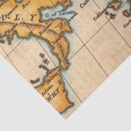 Oude Kaart Reeks 1 Ontwerp 6 Tissuepapier (Detail)