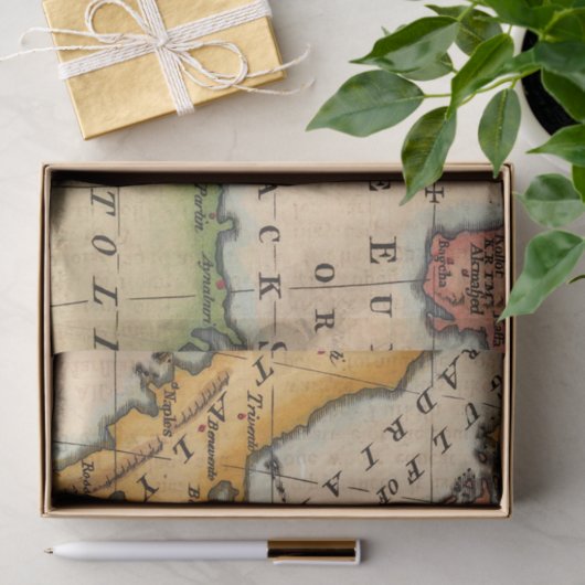 Oude Kaart Reeks 1 Ontwerp 6 Tissuepapier (Geschenk)